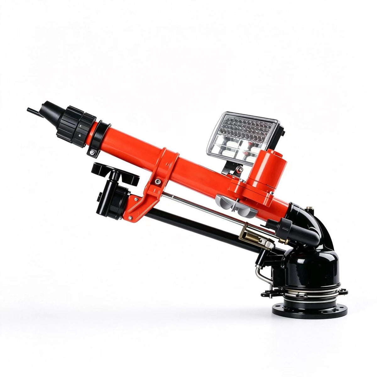 Self-generating lighting sprinkler with good atomization, long-range LED and long spray gun